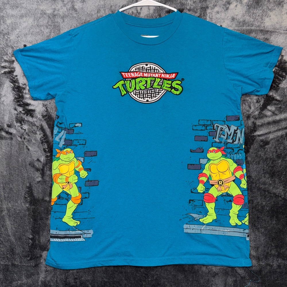 Nickelodeon TMNT Teenage Mutant Ninja Turtles Graphic T-Shirt Blue XL NJSNAM5